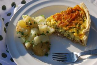 Onion, herb and cheese tart